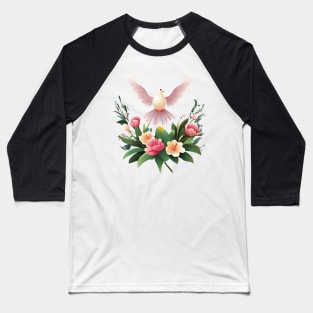 Easter Dove with Spring Vibes Baseball T-Shirt